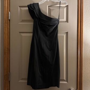ANTONIO MELANI Black One-Shoulder Dress
